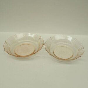 2 - MacBeth Evans Depression Glass Pink AMERICAN SWEETHEART 5 3/4" Cereal Bowls